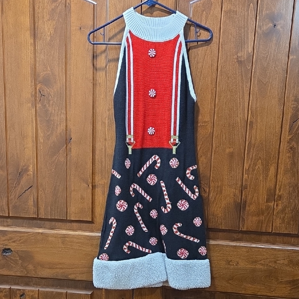 Festive Candy Cane Knit Dress